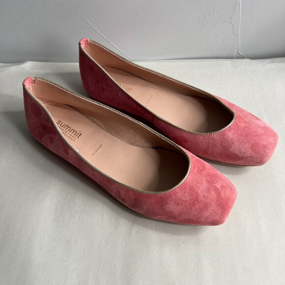 Summit White Mountain Pink Suede Leather Square Toe Flats Size 9 Made in Italy - Picture 2 of 9